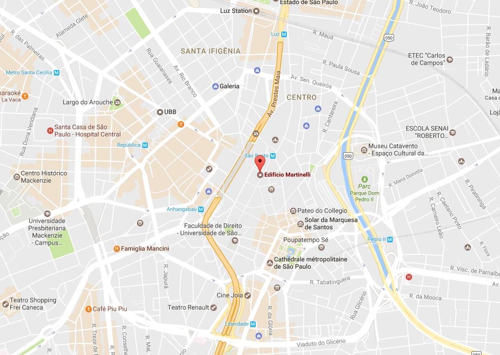 แผนที่ของ Prédio Martinelli