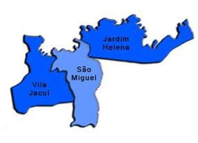 แผนที่ของ São มิเกล Paulista รายการย่อยขอ prefecture