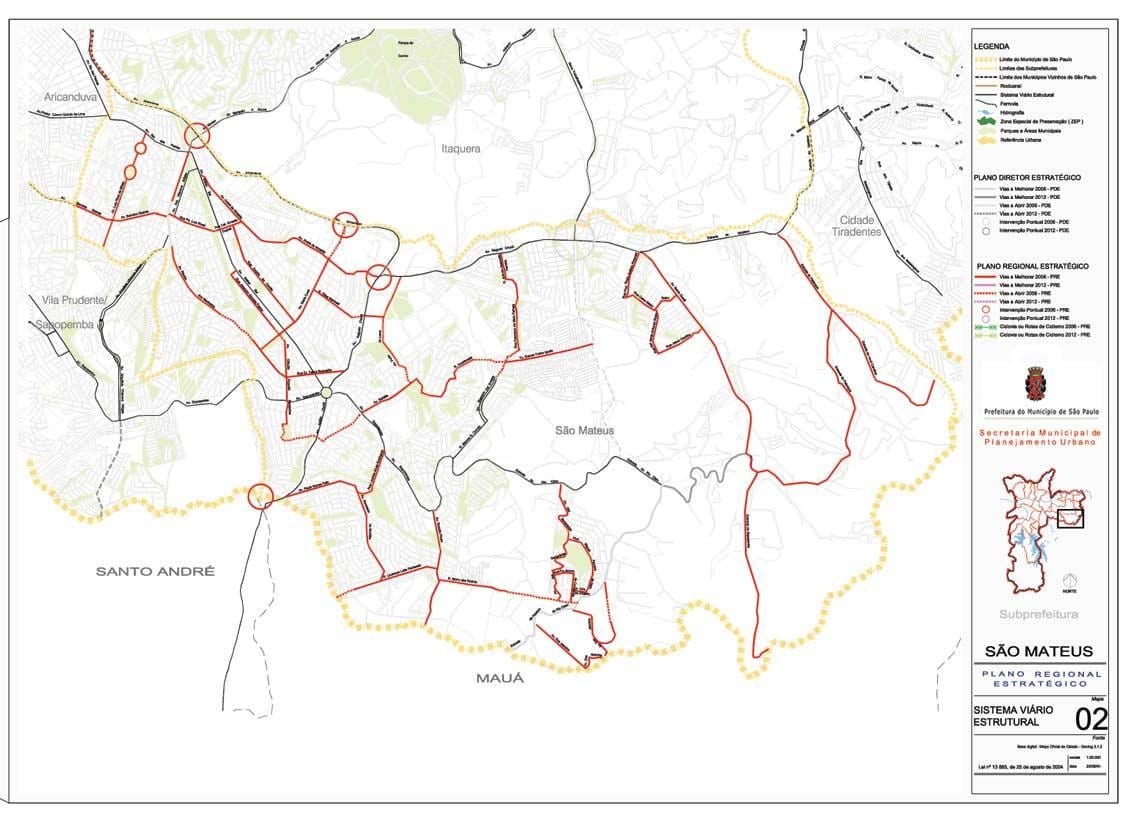 แผนที่ของ São Mateus São Paulo-ถนน