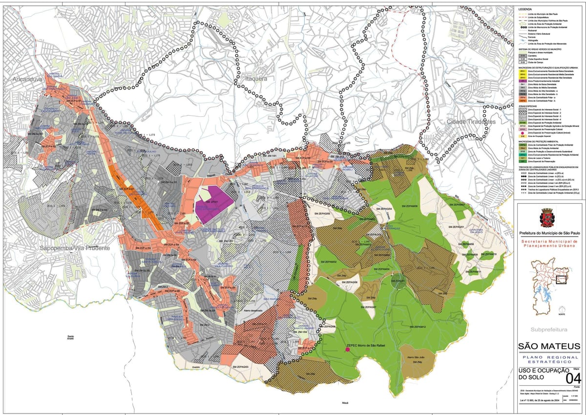 แผนที่ของ São Mateus São Paulo-มีอาชีพของที่ดิน