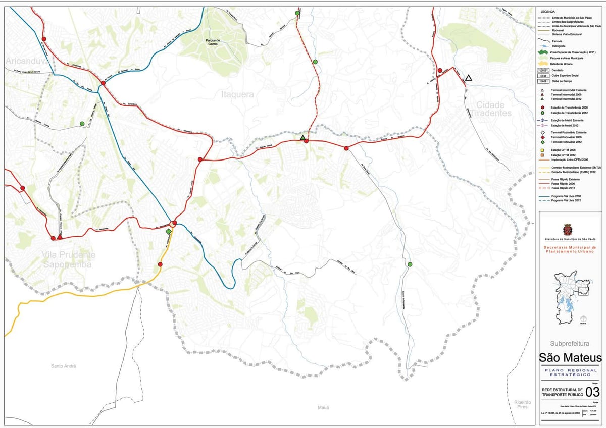 แผนที่ของ São Mateus São Paulo-สาธารณะ transports