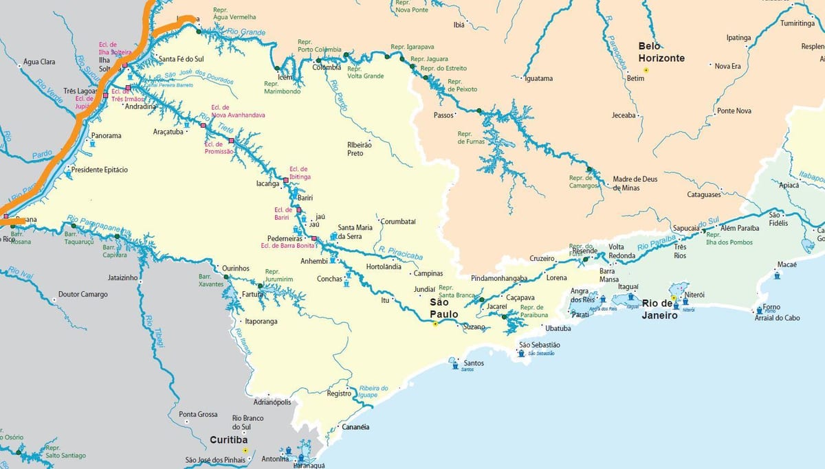 แผนที่ของ São Paulo ริเวอร์ส