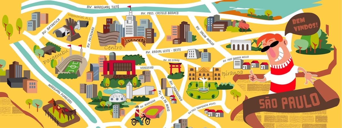 แผนที่ของ São Paulo ออกแบบ