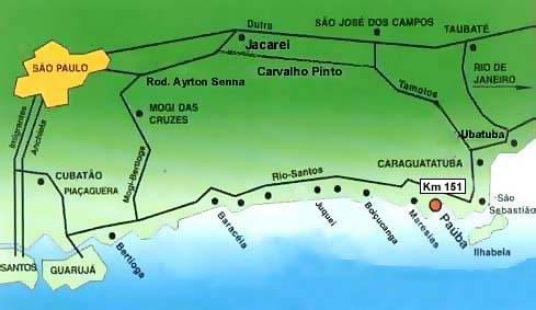 แผนที่ของ São Paulo ชายหาด