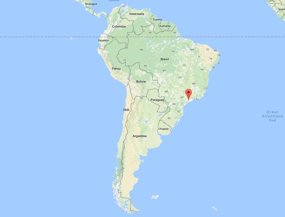 แผนที่ของ São Paulo ในอเมริกาใต้