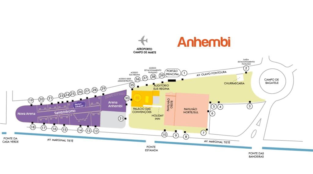 แผนที่ของ São Paulo Anhembi