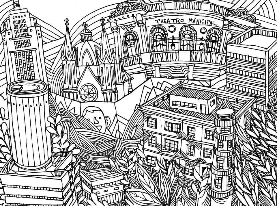 แผนที่ของ São Paulo coloring-ในเมือง