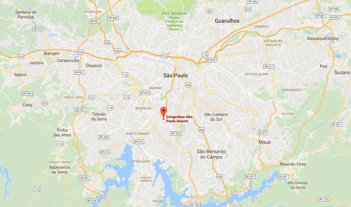 แผนที่ของ São Paulo Congonhas สนามบิน