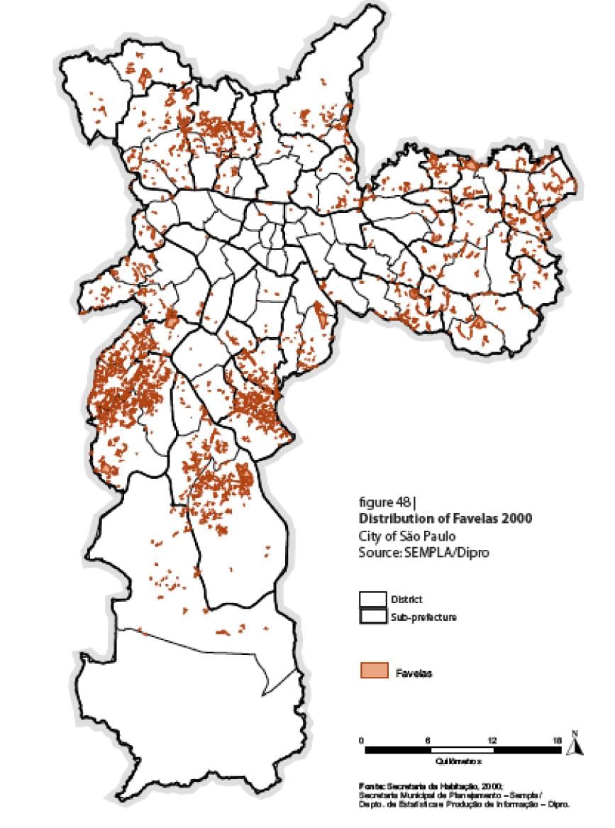 แผนที่ของ São Paulo favelas