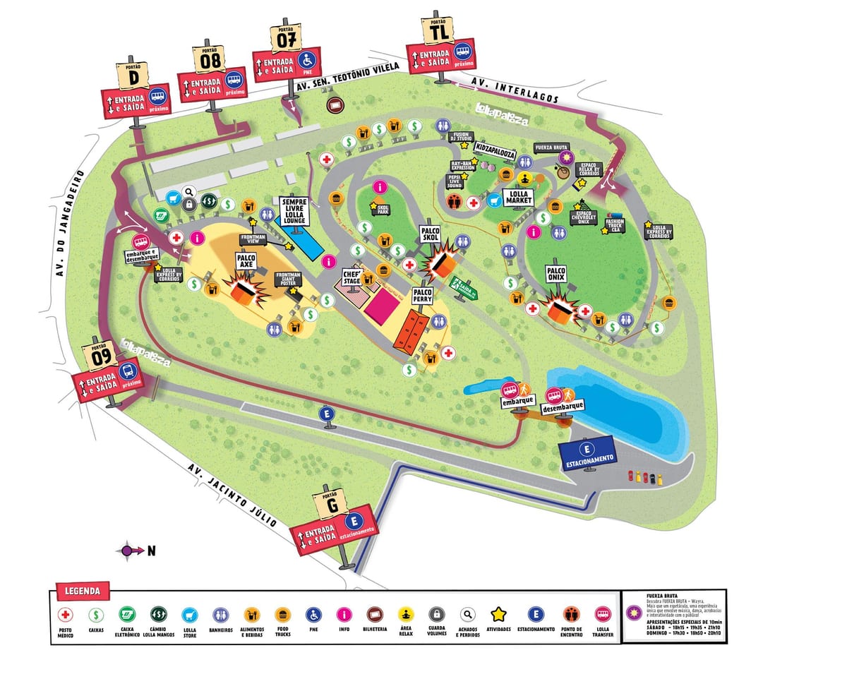 แผนที่ของ São Paulo lollapalooza