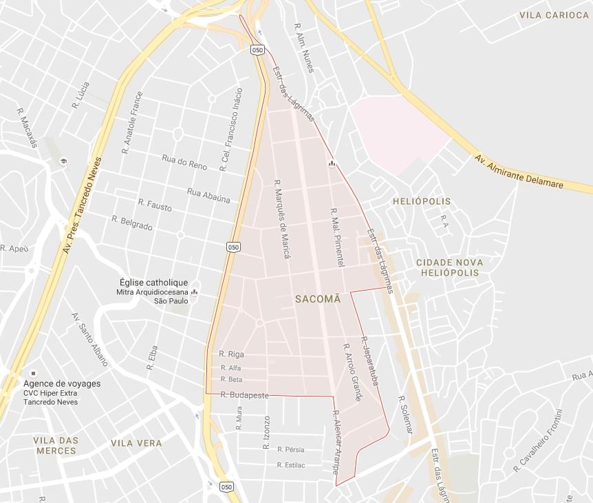 แผนที่ของ Sacomã São Paulo