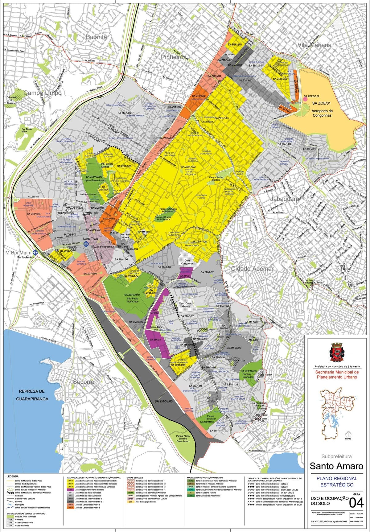 แผนที่ของ Santo Amaro São Paulo-มีอาชีพของที่ดิน
