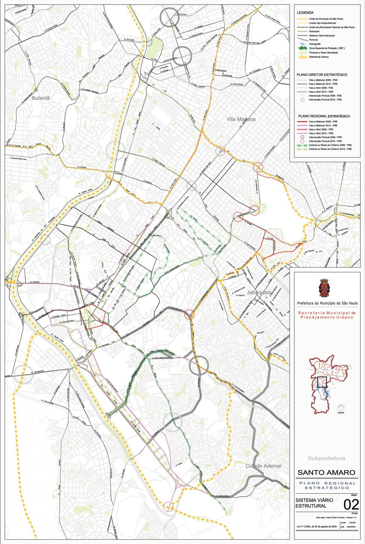 แผนที่ของ Santo Amaro São Paulo-ถนน