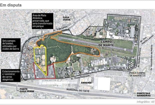 แผนที่ของ Sao Paulo Campo เดอ Marte สนามบิน