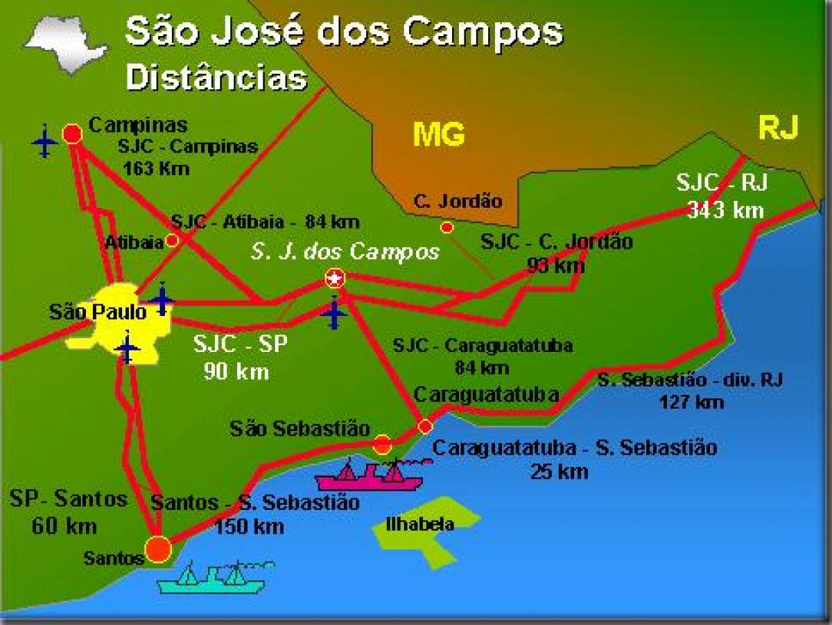 แผนที่ของ São José สิ่งที่จะทำที่แคมโพสนามบิน
