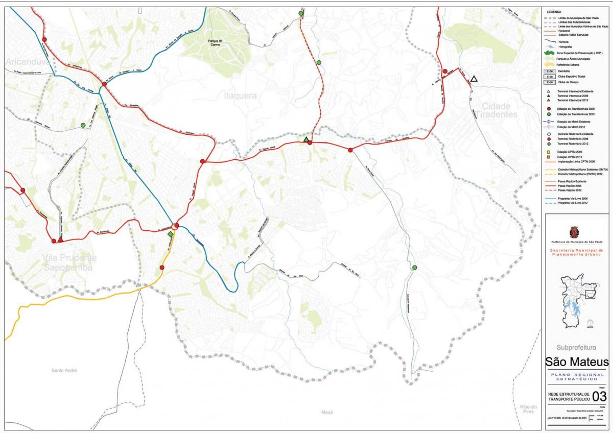 แผนที่ของ São Mateus São Paulo-สาธารณะ transports