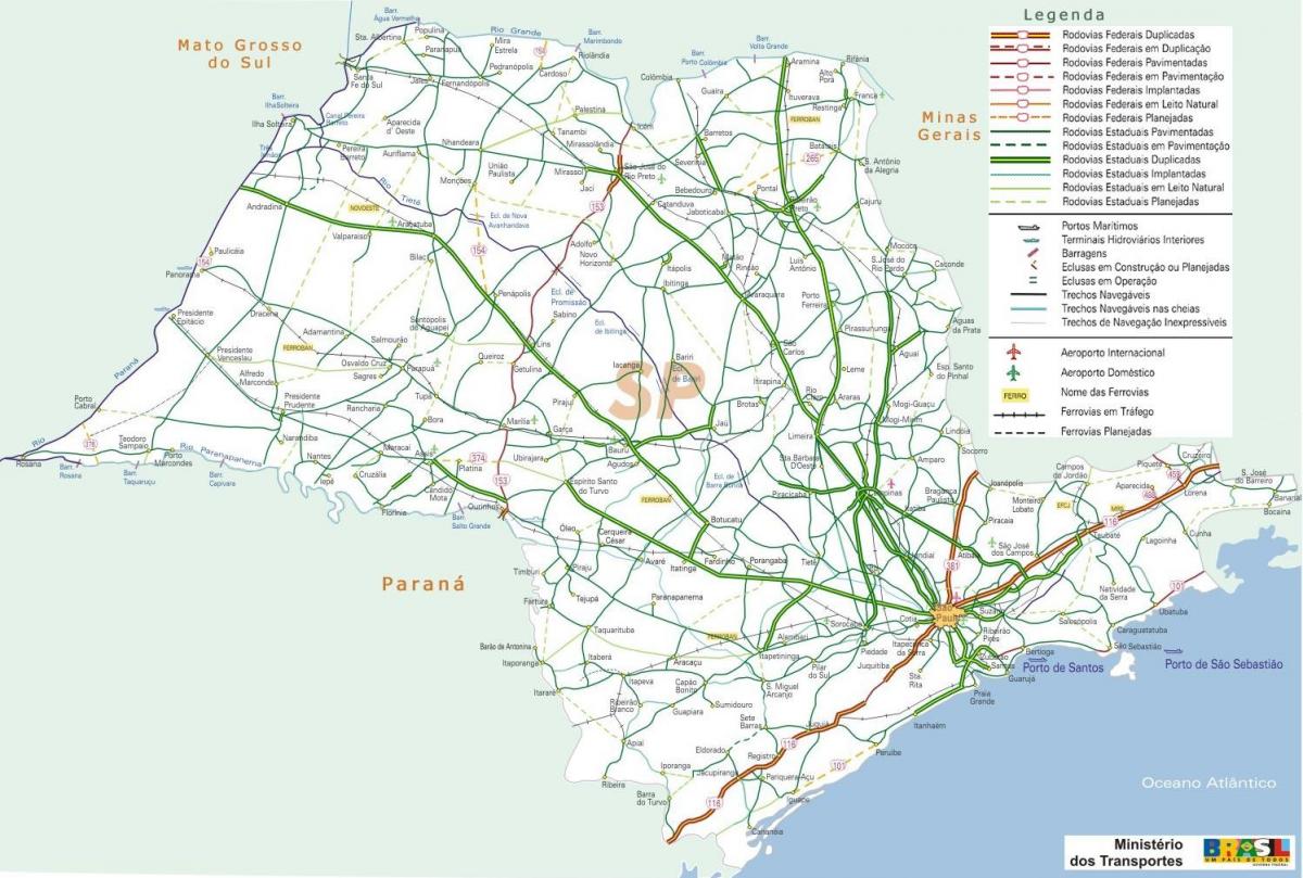 แผนที่ของ São Paulo highways