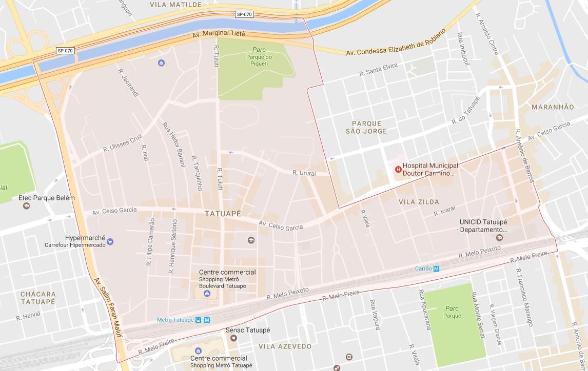 แผนที่ของ Tatuapé São Paulo