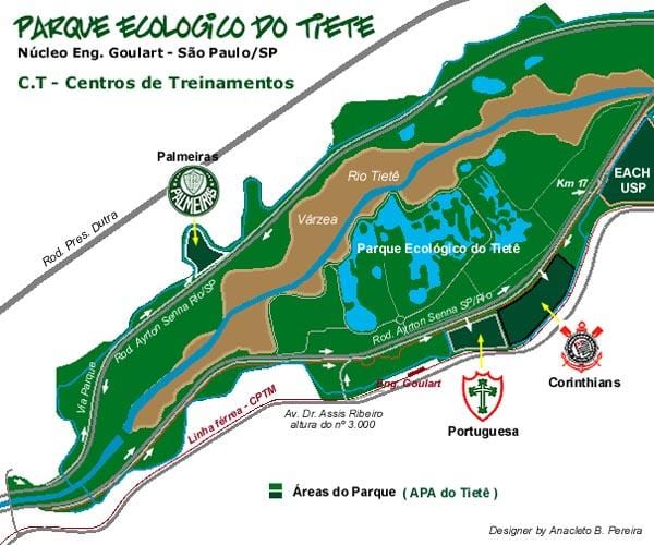 แผนที่ของ Tiete Ecological วนสาธารณะ