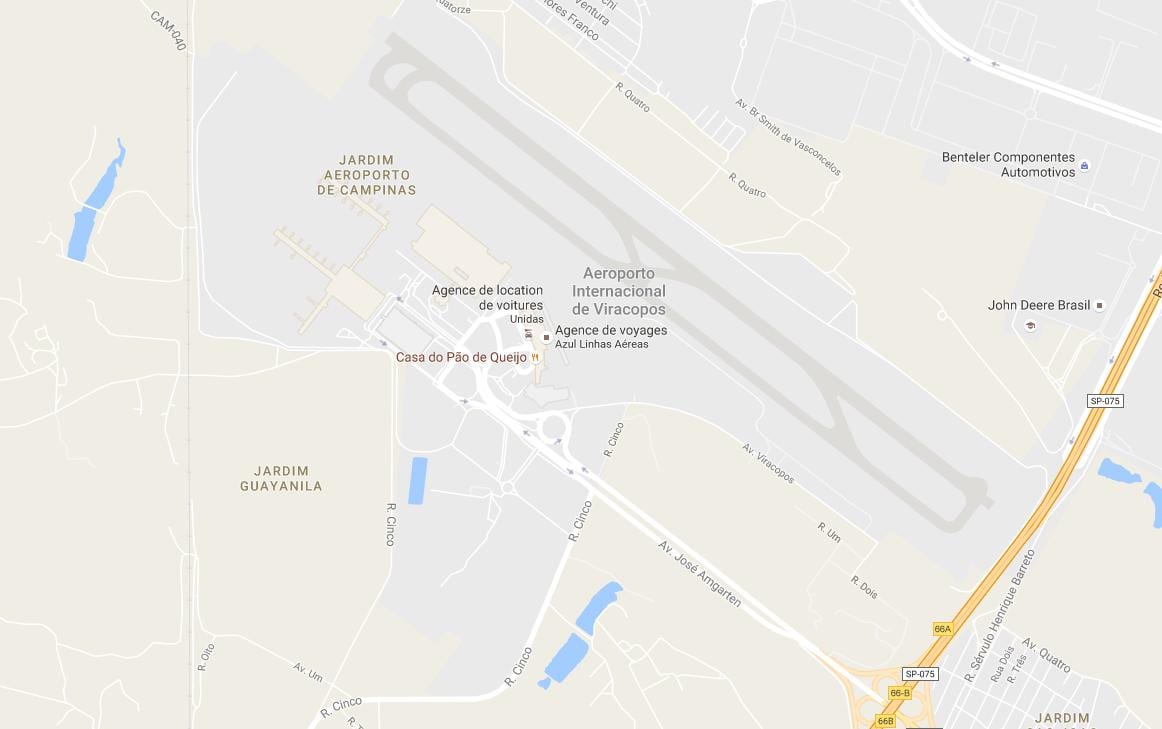 แผนที่ของ VCP-Campinas สนามบิน