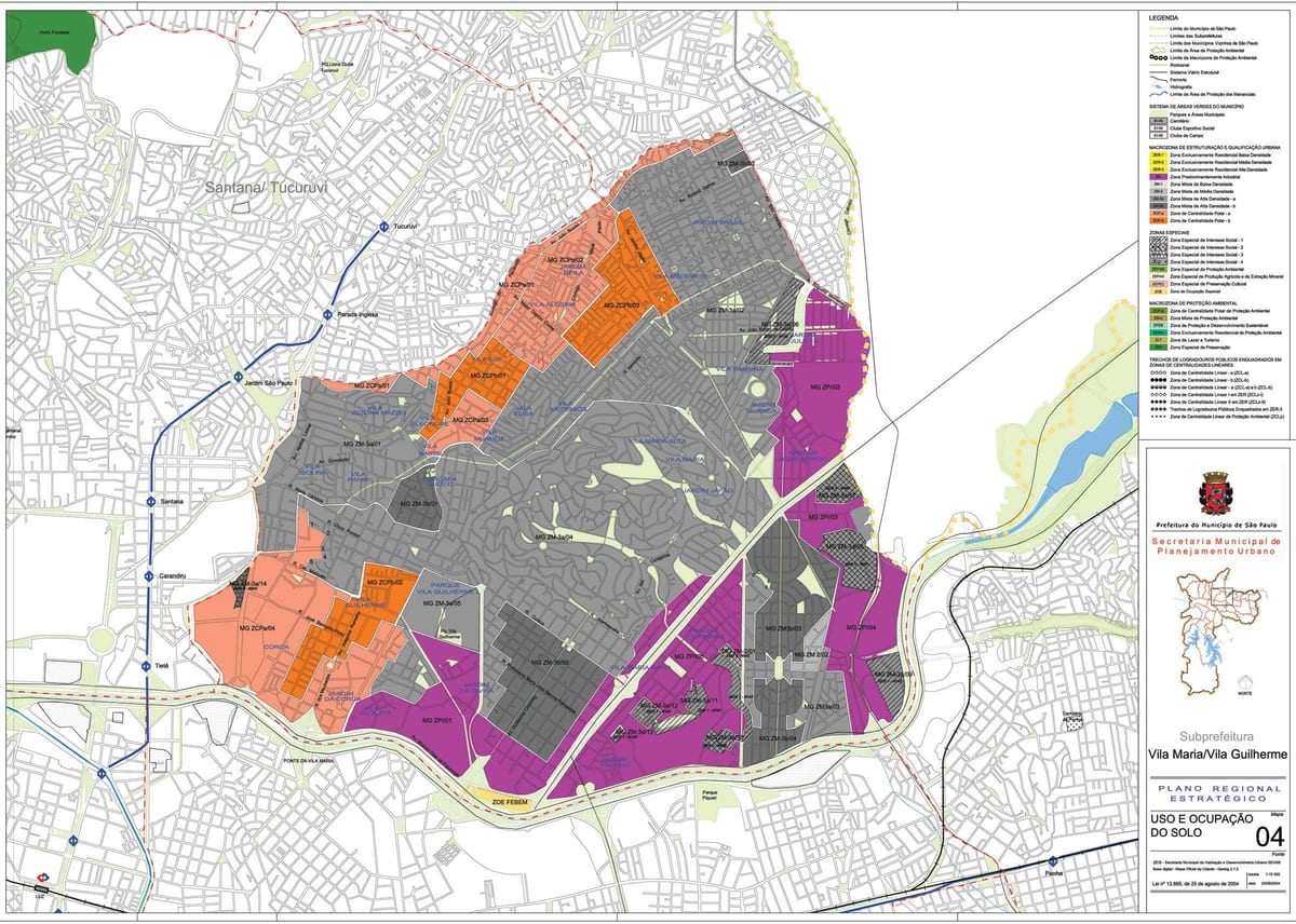 แผนที่ของ Vila มาเรีย São Paulo-มีอาชีพของที่ดิน