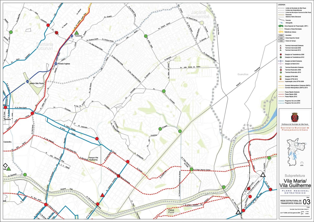 แผนที่ของ Vila มาเรีย São Paulo-สาธารณะ transports