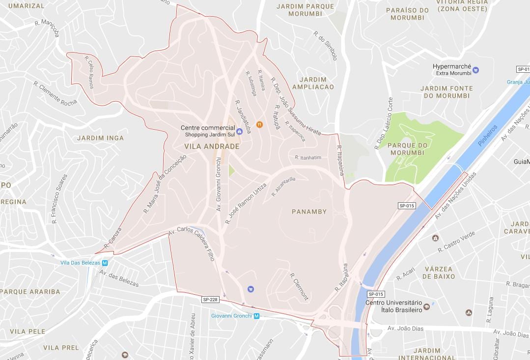 แผนที่ของ Vila Andrade São Paulo