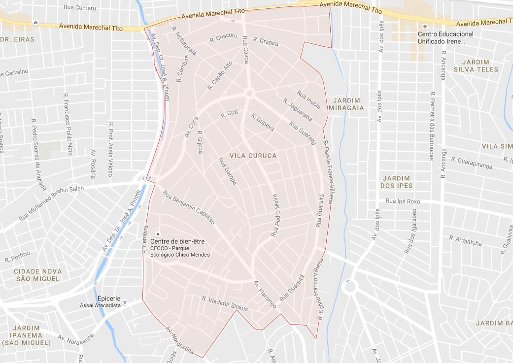 แผนที่ของ Vila Curuçá São Paulo