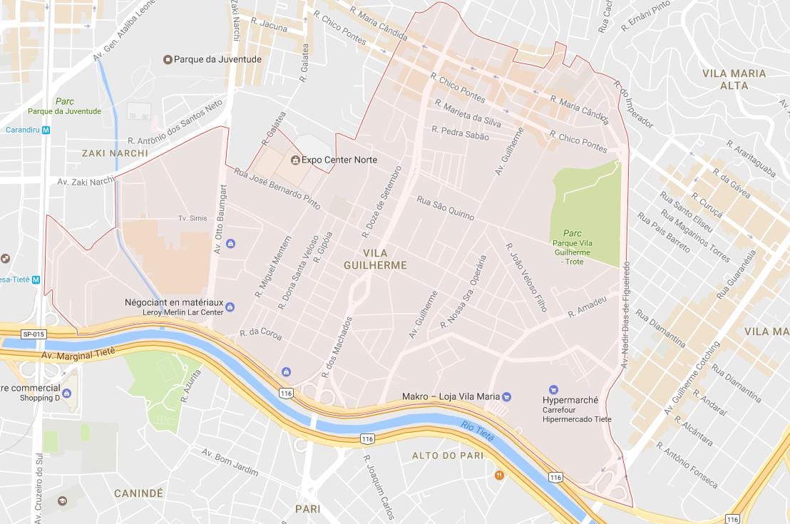 แผนที่ของ Vila Guilherme São Paulo