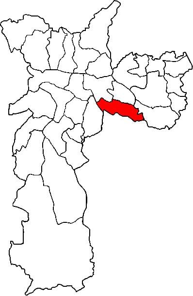 แผนที่ของ Vila Prudente รายการย่อยขอ prefecture São Paulo