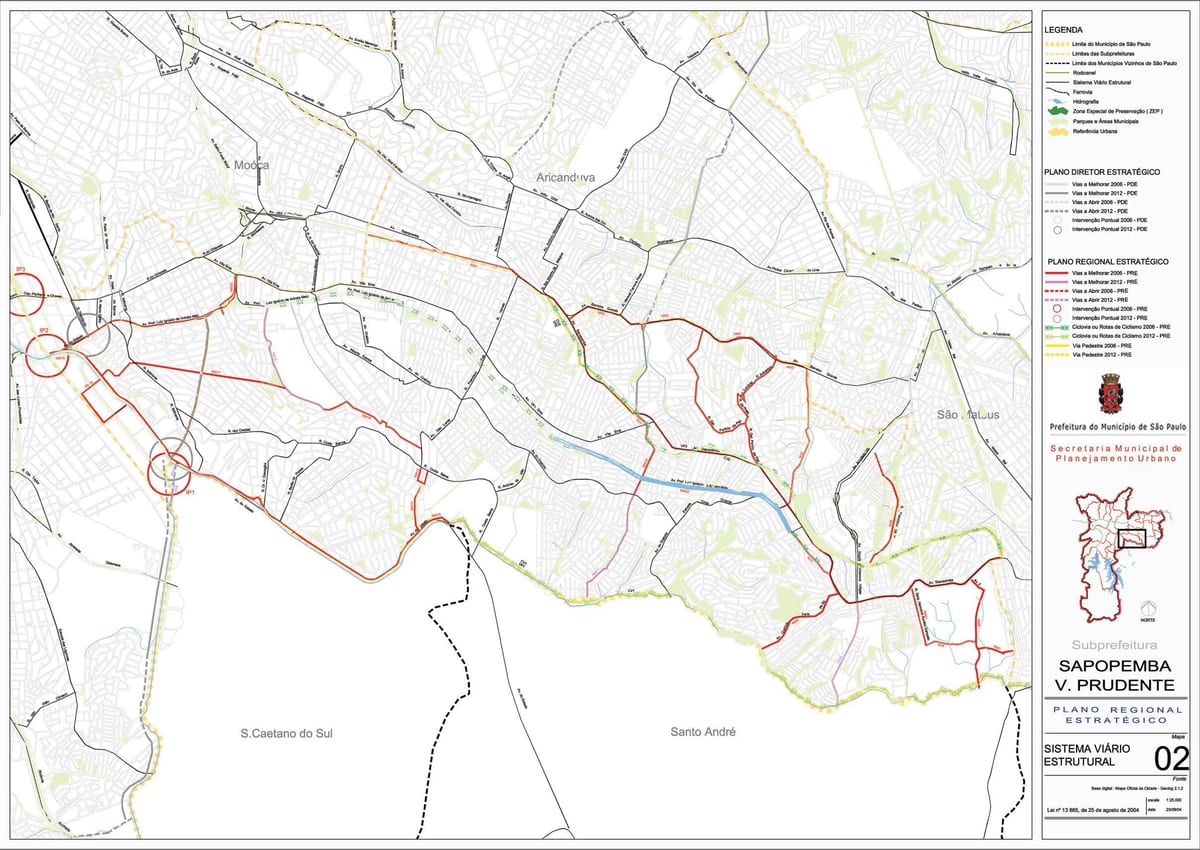 แผนที่ของ Vila Prudente São Paulo-ถนน