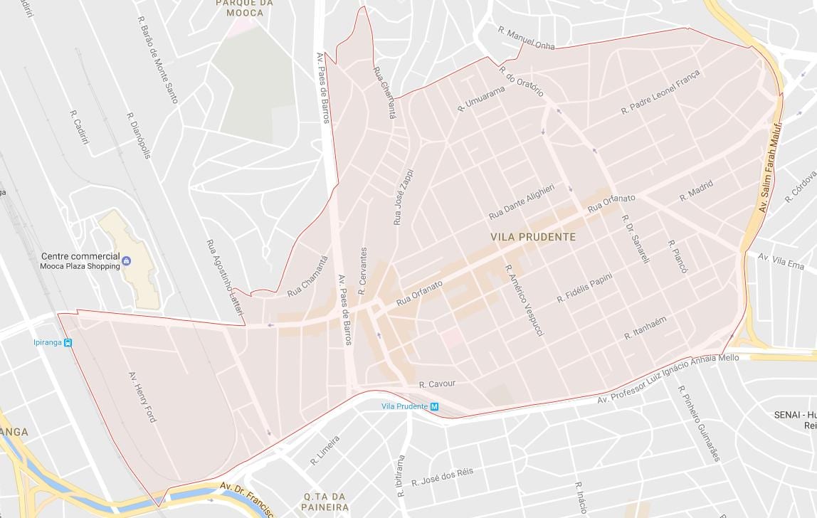 แผนที่ของ Vila Prudente São Paulo