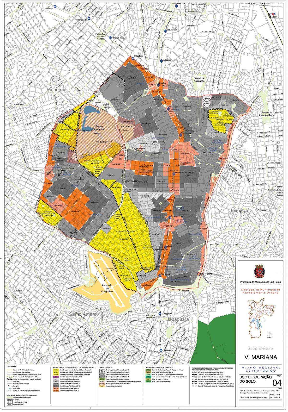 แผนที่ของ Vila มาเรียน่า São Paulo-มีอาชีพของที่ดิน
