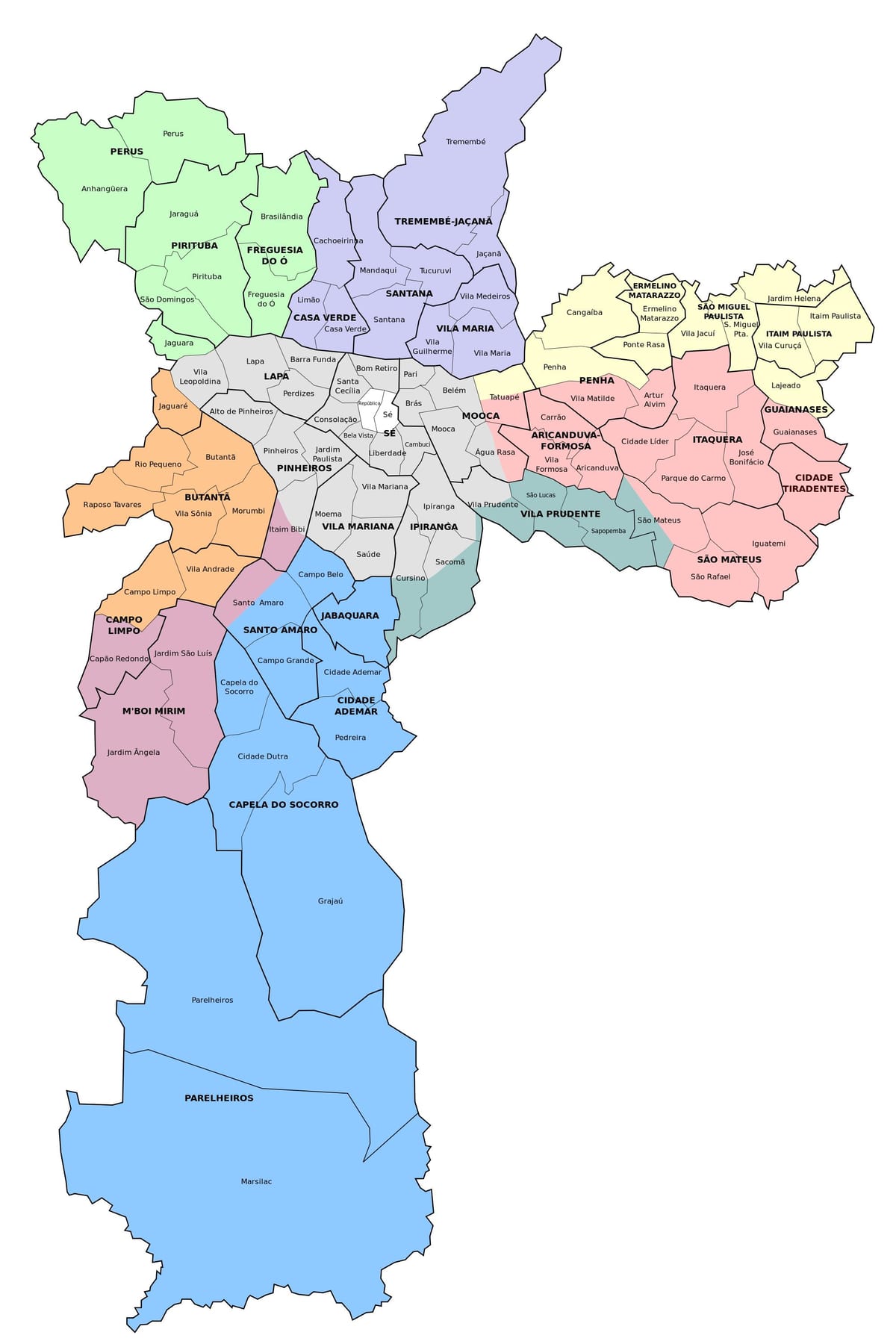 แผนที่ของ zonas SP