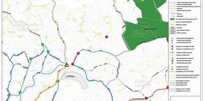 แผนที่ของคาซ่าต้าเวอร์ São Paulo-สาธารณะ transports