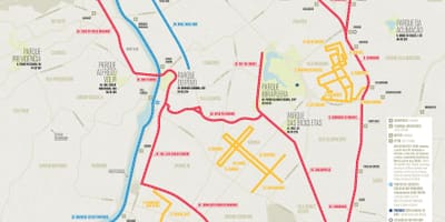 แผนที่ของจักรยานเส้นทาง São Paulo