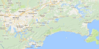 แผนที่ของชายหาด Caçandoca