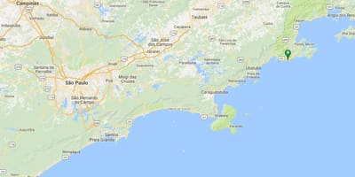 แผนที่ของชายหาด Camburi