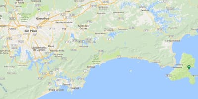 แผนที่ของชายหาด Castelhanos