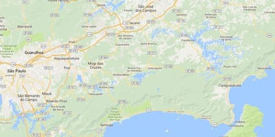 แผนที่ของชายหาด Cruzeiro
