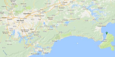 แผนที่ของชายหาด Garapocaia