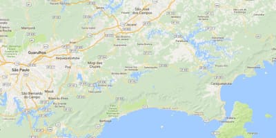 แผนที่ของชายหาด Itaguá