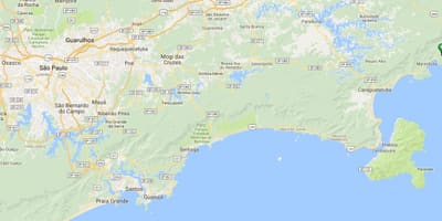 แผนที่ของชายหาด Vermelha ทำ Sul