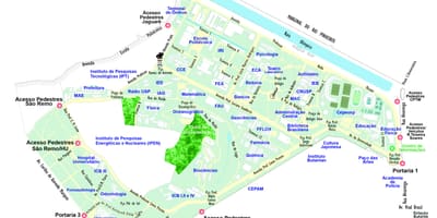 แผนที่ของมหาวิทยาลัยของ São Paulo-USP