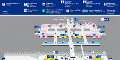 แผนที่ของรถบัสเทอร์มินัล Tietê-ชั้นบน