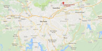 แผนที่ของสนามบินระหว่างประเทศ Guarulhos
