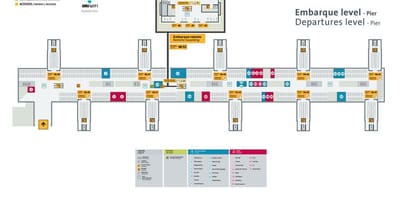 แผนที่ของสนามบินระหว่างประเทศ São Paulo-Guarulhos-3 เทอร์มินัล