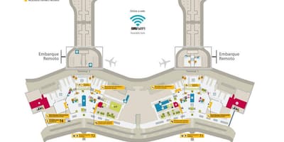 แผนที่ของสนามบินระหว่างประเทศ São Paulo-Guarulhos-Terminals 1 et 2