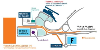 แผนที่ของสนามบินระหว่างประเทศ Viracopos ลานจอดรถ