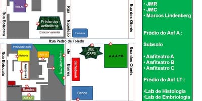 แผนที่ของรัฐบาลกลางมหาวิทยาลัยของ São Paulo-UNIFESP
